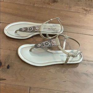 Bandolino Gold, Beaded Sandals